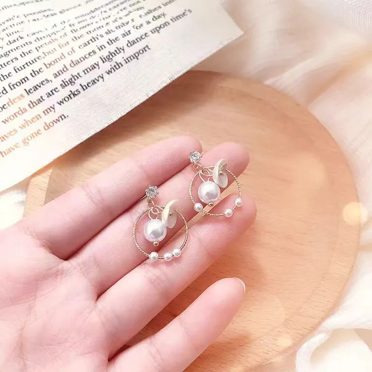 合金耳饰 耳钉耳饰优雅饰品镶嵌简约复古精致法式镶钻百搭两戴