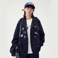 女大童棒球服外套针织休闲百搭宽松印花学生装上衣