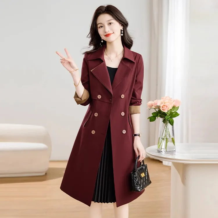 杭州意法风衣女款2025新款春秋今年爆款喜婆婆妈妈贵夫人中长外套