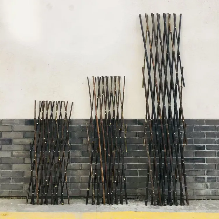 伸缩竹篱笆栅栏户外庭院防腐碳化花园围栏菜园地竹竿竹子杆爬藤架