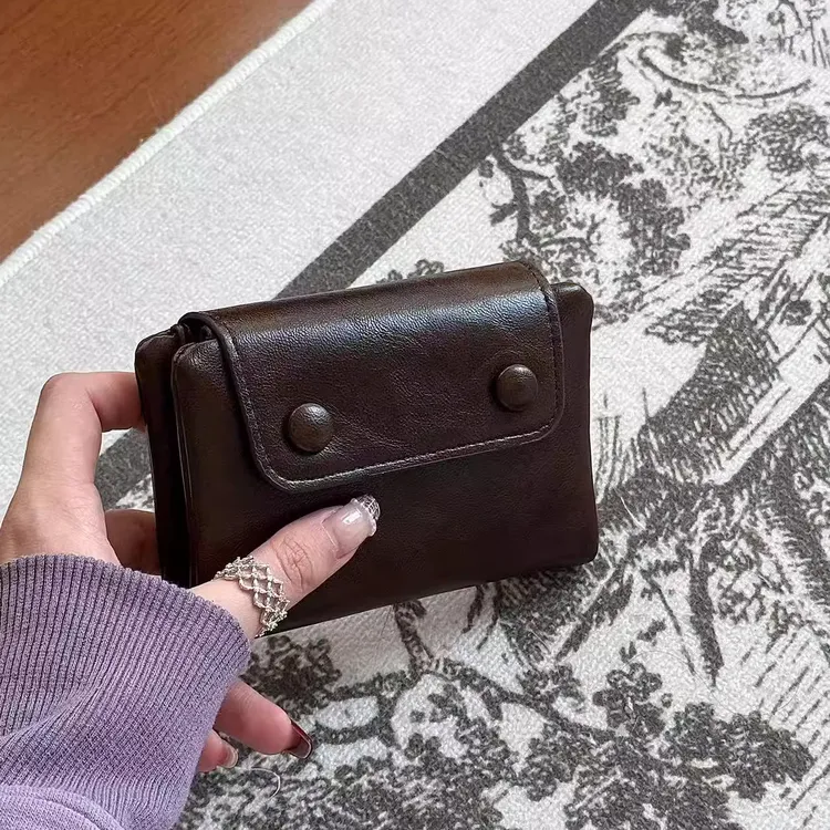 rich小荷包~ 韩版软糯软包小眼睛钱包短款钱包拉链暗线零钱包卡包