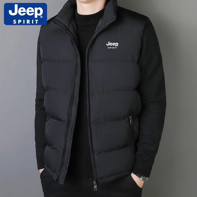 JEEPSPIRIT马甲男秋冬季加厚羽绒棉马夹背心男士大码休闲坎肩外套