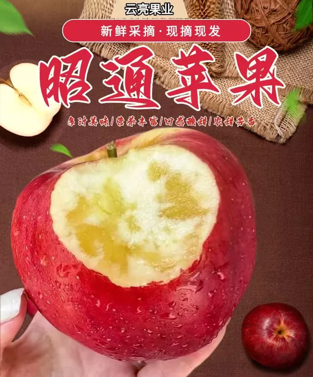 云南正宗昭通苹果自然成熟口感脆甜丑苹果