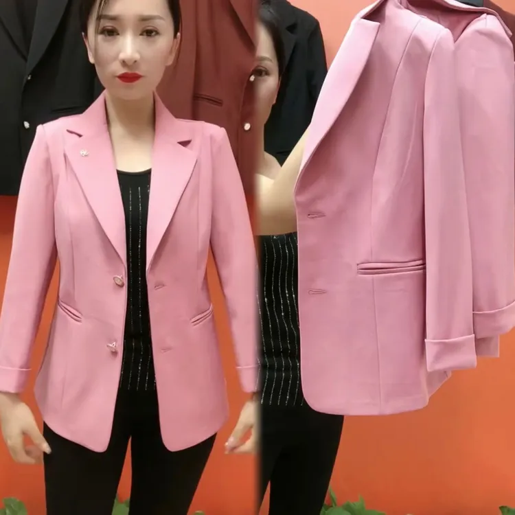 2025春夏新款修身西装外套时尚气质半衬西服洋气减龄妈妈显瘦上衣