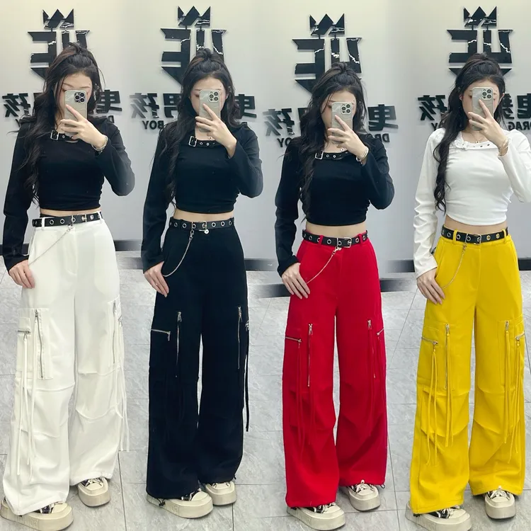 秋冬款3829宽松飘带工装裤,男女同款,不送腰带