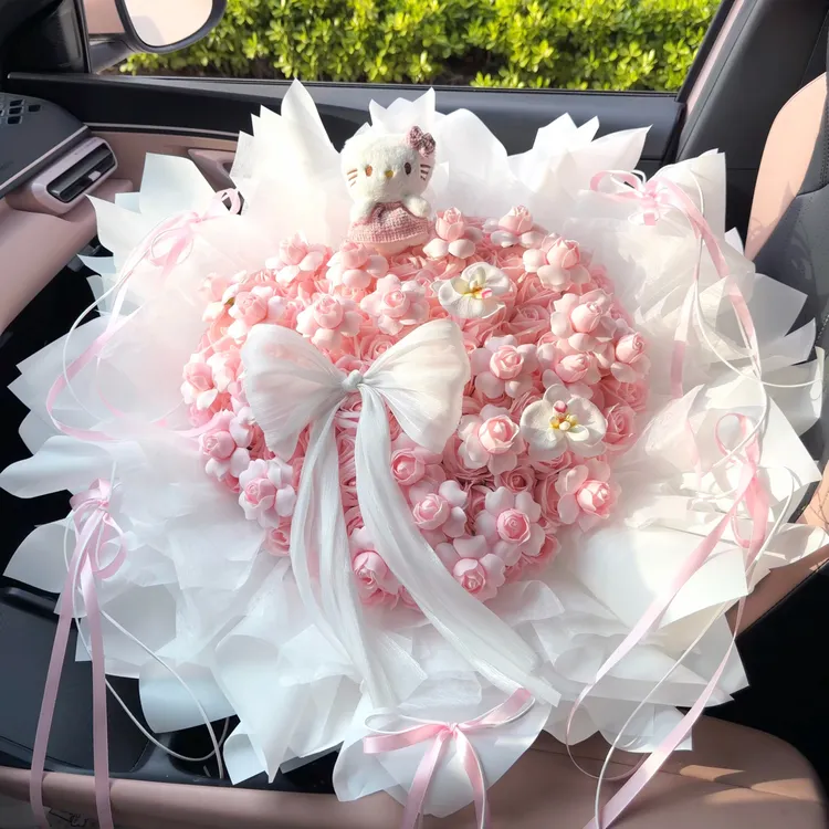【仙子之吻】永生香皂花520粉色玫瑰花束199朵生日女友高级定制顺丰