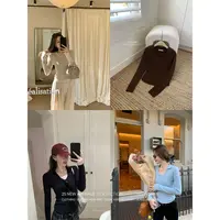 YESWOMENU领小polo·无压收腰针织百搭羊毛纱线打底衫XY7059B3808