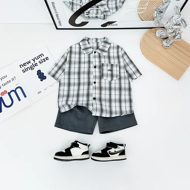 男童短袖衬衫2025新款夏季儿童衬衣洋气潮牌 DMC7809悠悠童话童装