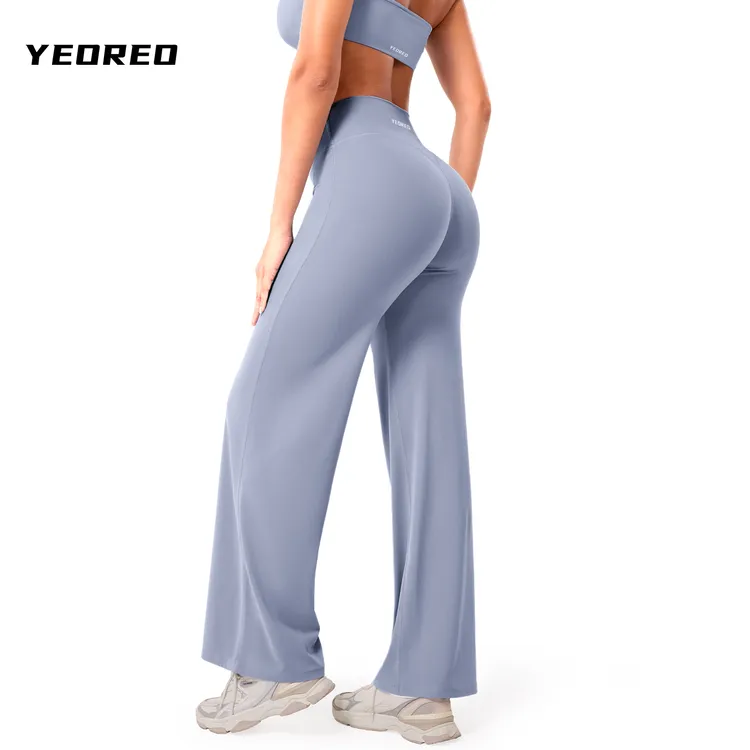 YEOREO高腰直筒裤舒适显臀无前缝运动裤日常百搭瑜伽健身阔腿裤
