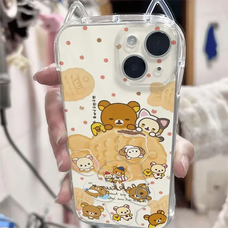 鲷鱼烧轻松熊适用苹果16pro手机壳iPhone15小蛮腰14/13透明12/11p