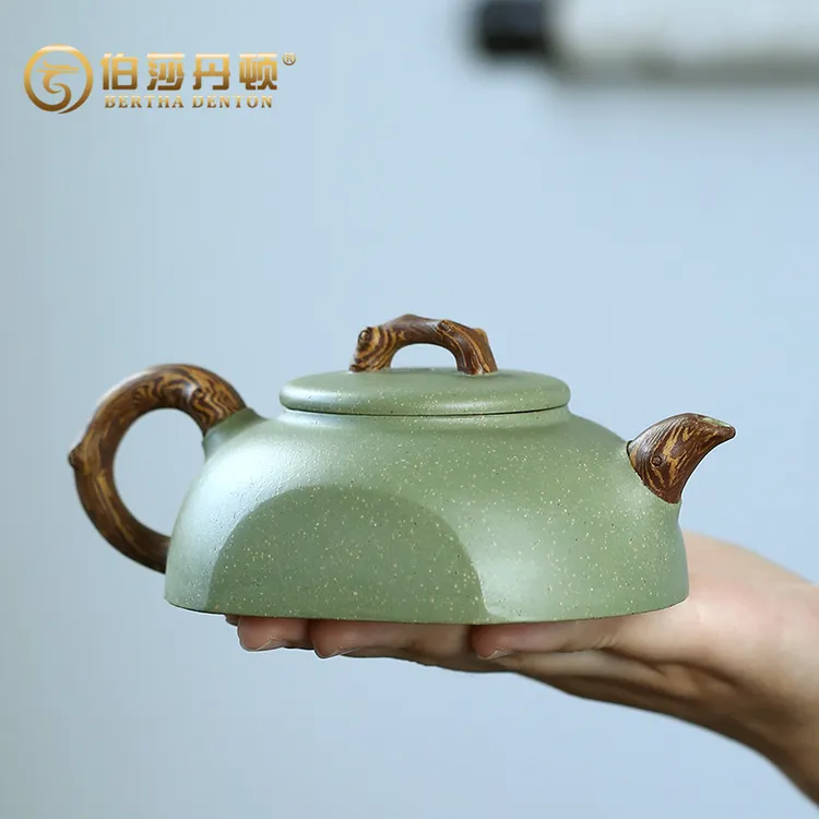 BERTHA DENTON/伯莎丹顿宜兴正品原矿豆青砂紫砂壶名家半瓦泡茶