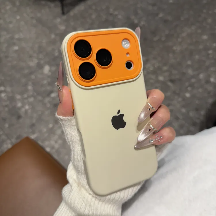 高颜值撞色镜头适用苹果17promax手机壳iphone16高级15全包14个性