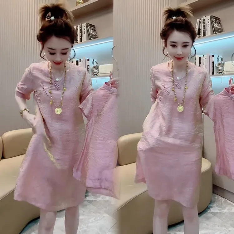 2025夏季新款时尚显瘦气质网红高档洋气女高级百搭宽松大码连衣裙