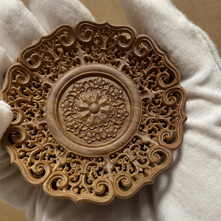 茶杯垫黑肉百年老料保真印度迈索尔老山檀香一套6个