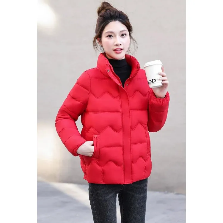 棉衣女短款2025冬季新款韩版面包服立领休闲修身保暖冬装棉服外套