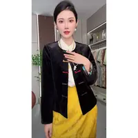 0125-常熟新中式秋季新款双面穿百搭气质老料丝绒外套