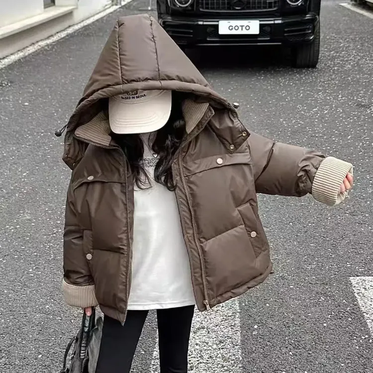 女童面包棉服冬季2025新款洋气中大童女孩棉袄冬装加厚棉衣外套潮