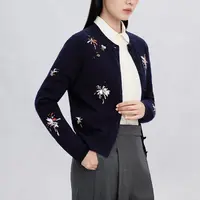 (小鄂订单)1980新品精纺圆领嵌花钉珠女开衫25春夏25311