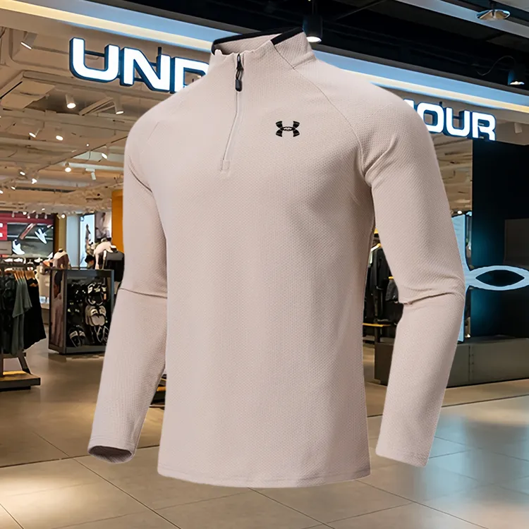 【奥莱轻奢】春秋冬立领卫衣半拉链简约长袖T恤百搭宽松休闲打底衫