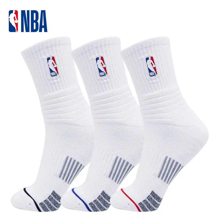 NBA长筒精英篮球袜运动袜子加厚耐磨透气男士羽毛球袜跑步训练3双