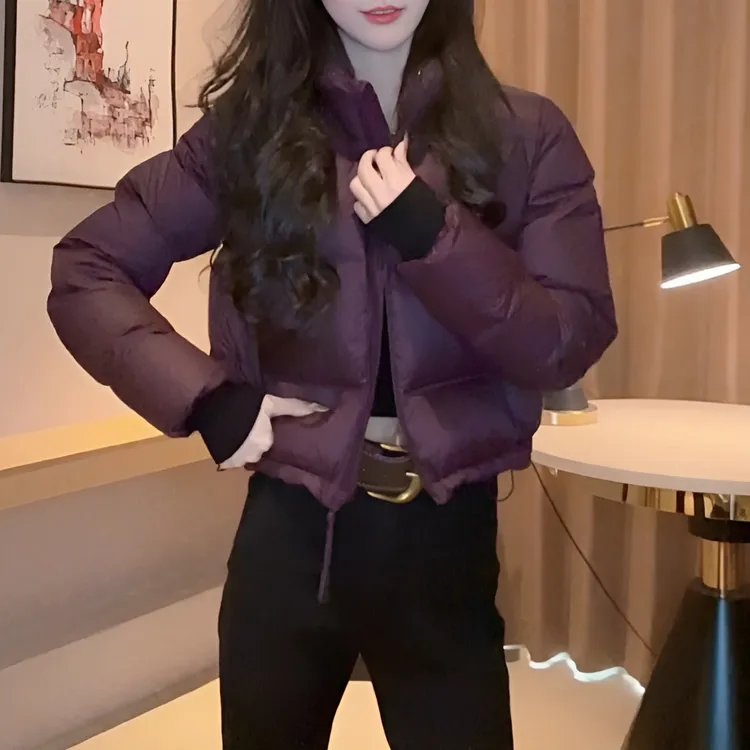 时尚高级感棉服立领外套女2025冬季新款设计感时尚百搭短款上衣