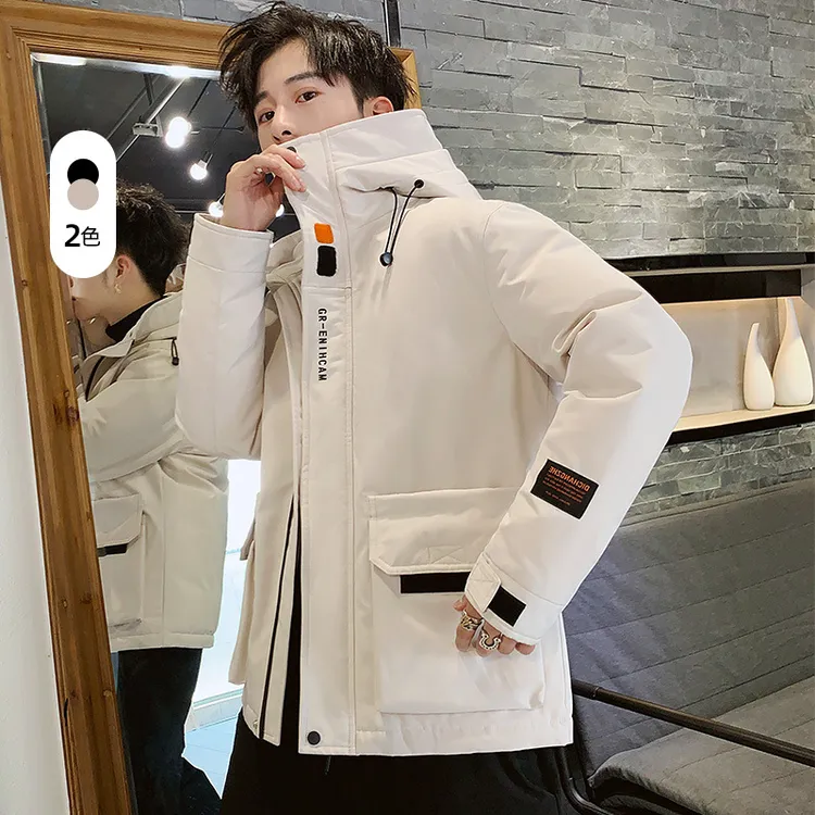羽绒服男士秋冬季新款百搭休闲短款潮牌帅气工装加厚保暖外套男装