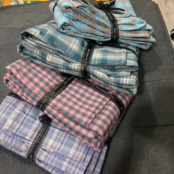 通用床品套件40支磨毛枕套95以上褥套三件套床上用品格子高档被套