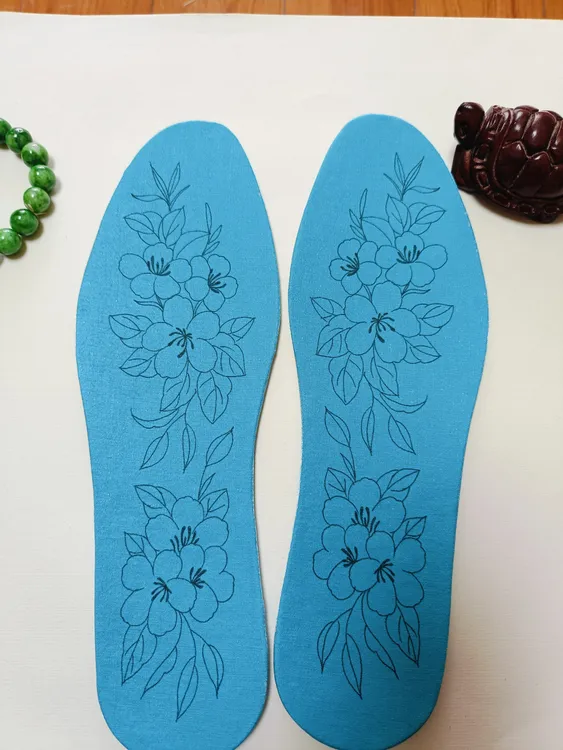 静儿纯手工吸汗刺绣鞋垫绣花纯棉鞋垫子半成品带涤丝线带针顶针