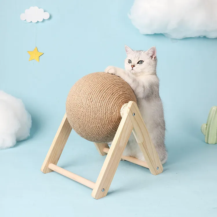 猫抓板猫玩具木质猫抓球磨爪猫咪解闷猫爬架耐用猫抓球宠物用品