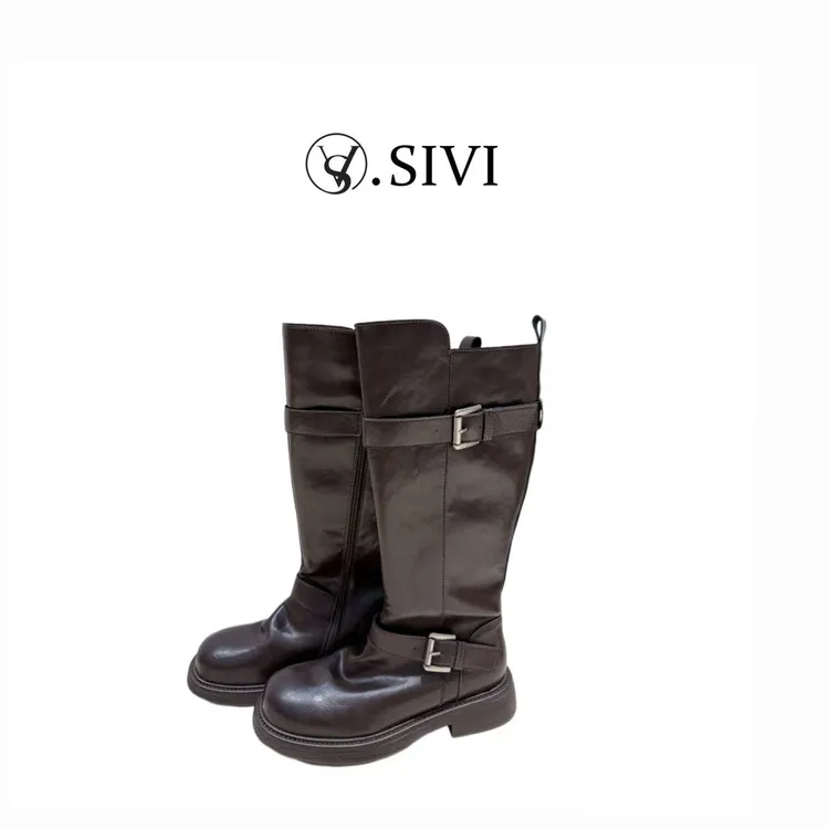 熙薇品牌2025冬季新款时装靴百搭新款时尚加绒长筒靴H6622