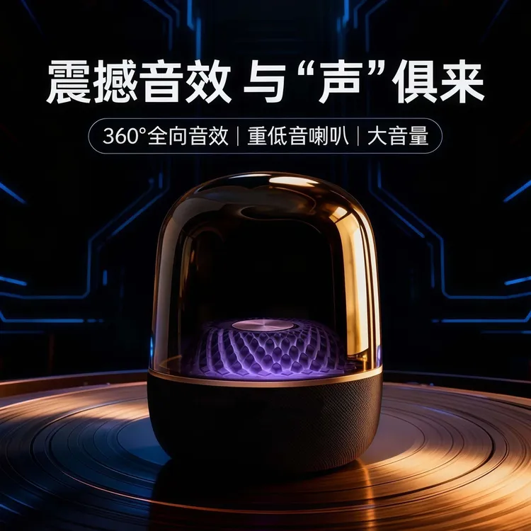 2026新款琉璃音效带低音炮变灯蓝牙音箱音响多功能立体音重低音炮