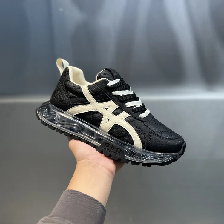 果冻鞋底潮流条纹休闲鞋时尚运动百搭软底软面舒适男士潮流老爹鞋