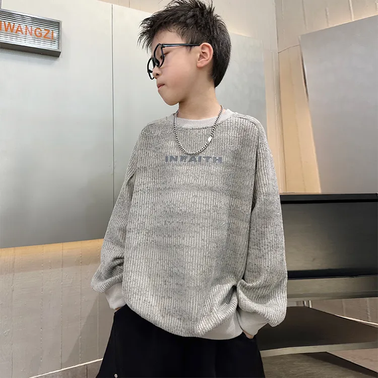 【实体品质】男童针织毛衣春秋款大儿童2025新款男孩秋季套头上衣潮