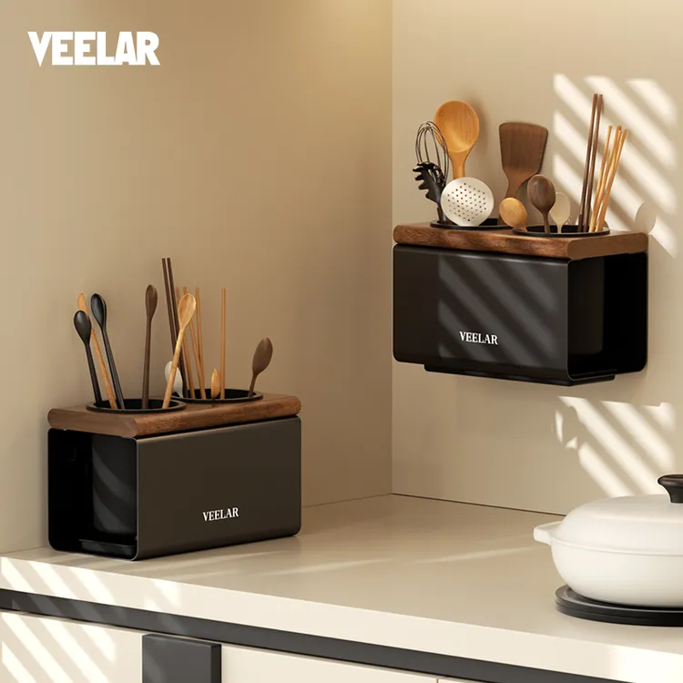 VEELAR筷子收纳盒壁挂式家用筷子筒厨房快子勺子置物架筷篓筷笼