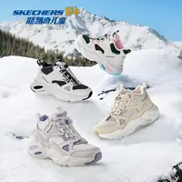 Skechers斯凯奇童鞋抽绳加绒中帮靴女童秋冬新款舒适保暖运动鞋