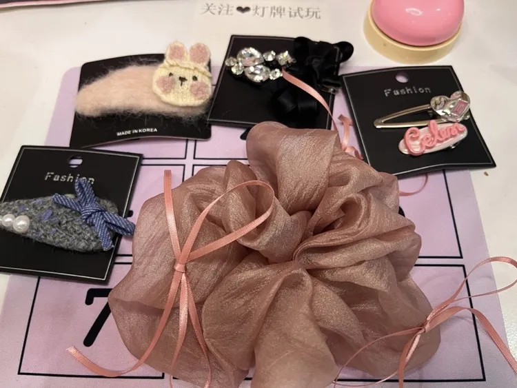 发圈皮筋蝴蝶结大肠手工发圈时尚可爱头绳发带大号发卡，no退换