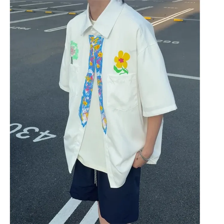 休闲男女装新品精品港风复古衬衣ins平铺风衬衫夏季宽松1404-1-53