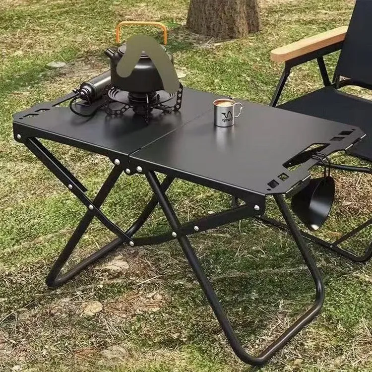 多功能折叠桌户外露营轻便可折叠战术桌露天野餐碳钢小桌子