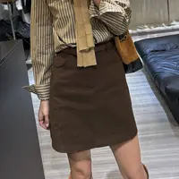 咖色高腰显瘦半身裙女2025秋冬新款复古百搭A字短裙