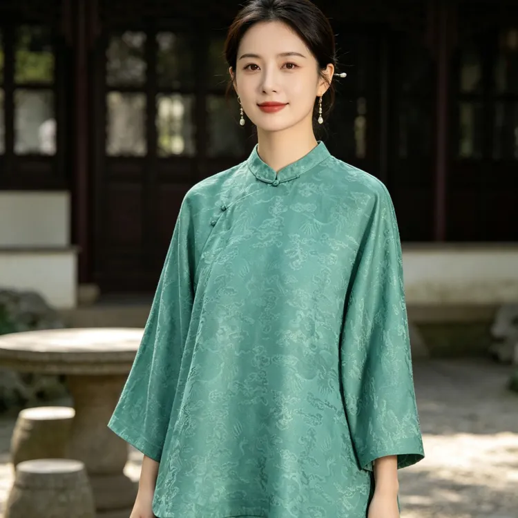 娜家·国风【拂春风】夏款女装汉服张林根名家彩通正绢上衣中式百搭