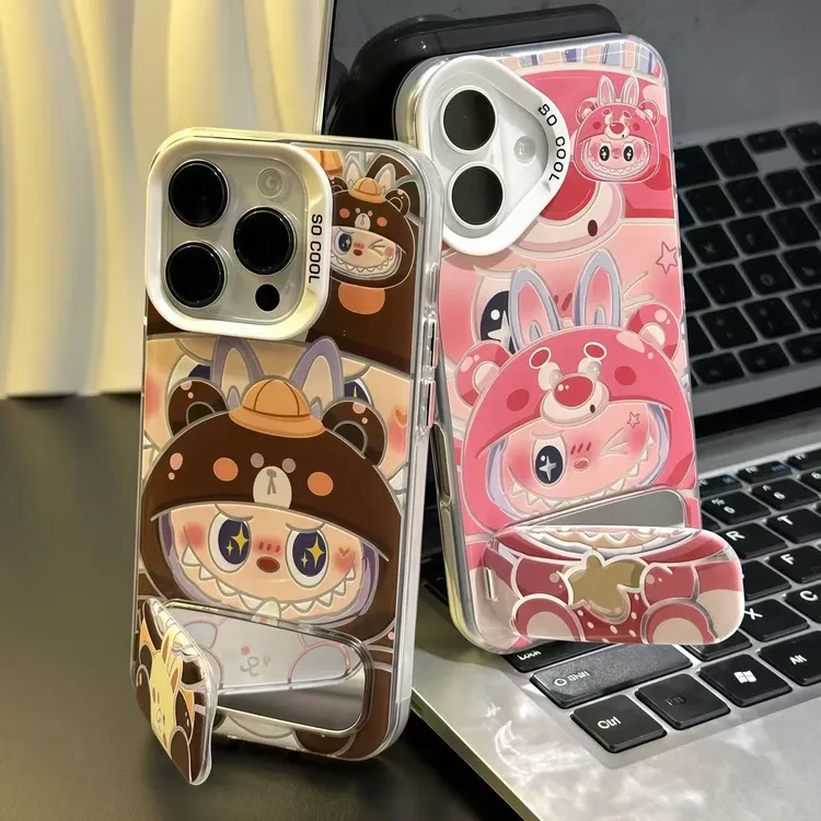 玩偶小怪兽支架适用iPhone苹果16promax手机壳华为70vivo小米oppo