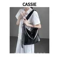 CASSIE纯色单根磁扣托特包通勤斜跨时尚腋下包