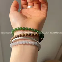 非金属树脂手链 JIUJIU【拼接双圈】通勤百搭简约珠珠手串0214