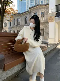 033# 秋冬针织连衣裙