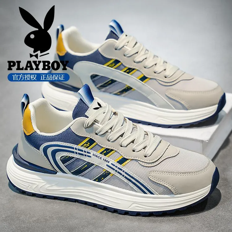 花花公子阿甘男鞋2025新款冬季男士跑步休闲运动鞋防滑厚底老爹鞋