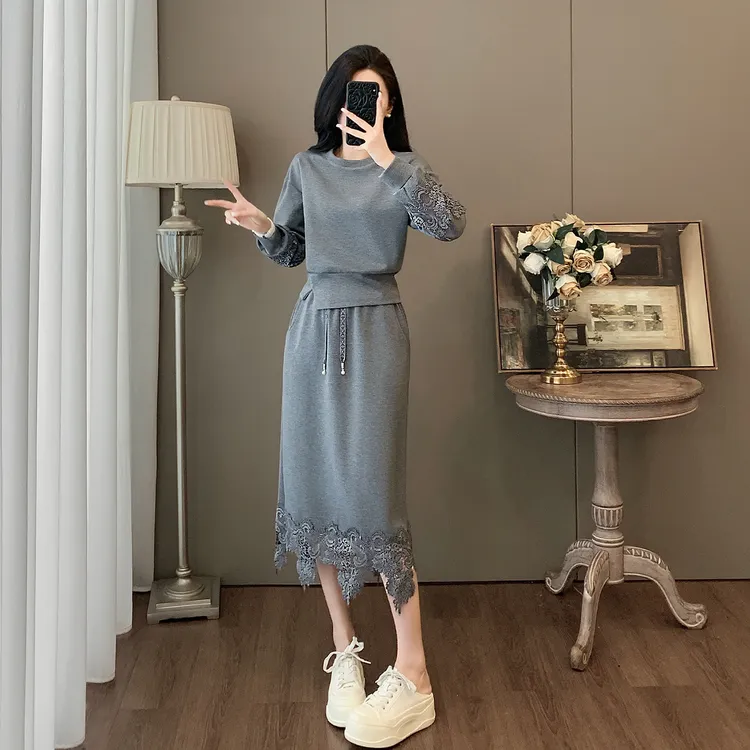 2025早秋套装女高级感时尚洋气减龄网红休闲运动卫衣阔腿裤两件套