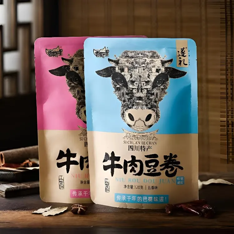 香斯哩川味牛肉魔芋夹心豆卷香辣饱腹零食看电影深夜解馋充饥豆卷