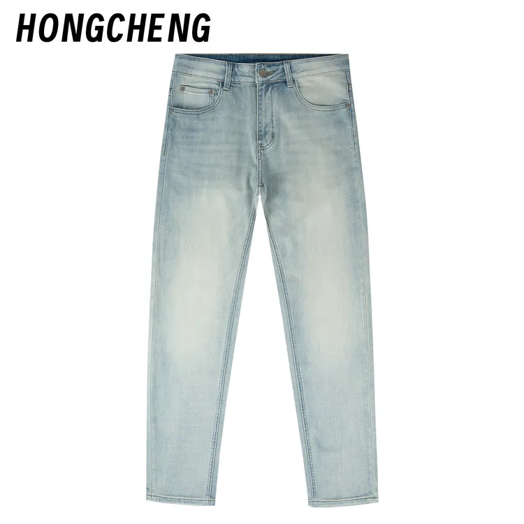 HONGCHENG牛仔裤男款爆款2025新款轻奢柔软复古修身直筒牛仔长裤