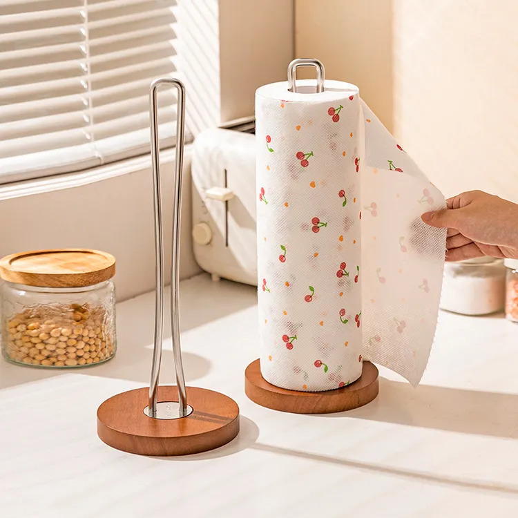 摩登主妇不锈钢厨房纸巾架子卷纸架立式懒人抹布免打孔收纳置物架