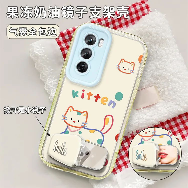黄色波点小猫适用【OPPO】Reno14/Reno13Pro/Reno8Pro/Reno11手机壳